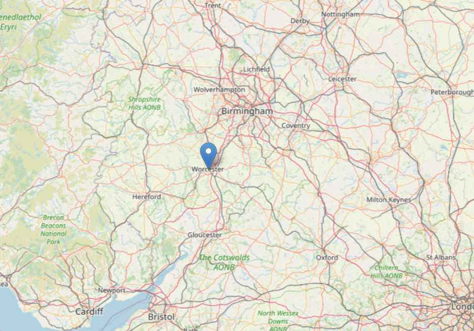 Worcester Location Map Mobile